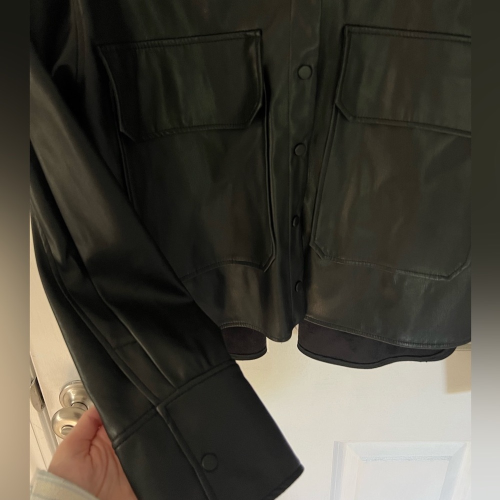 Zara Leather Button Up Jacket - image 3